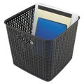 Advantus Storage Bin, Plastic, 12.5 in W, 11.13 in H, Black 40376